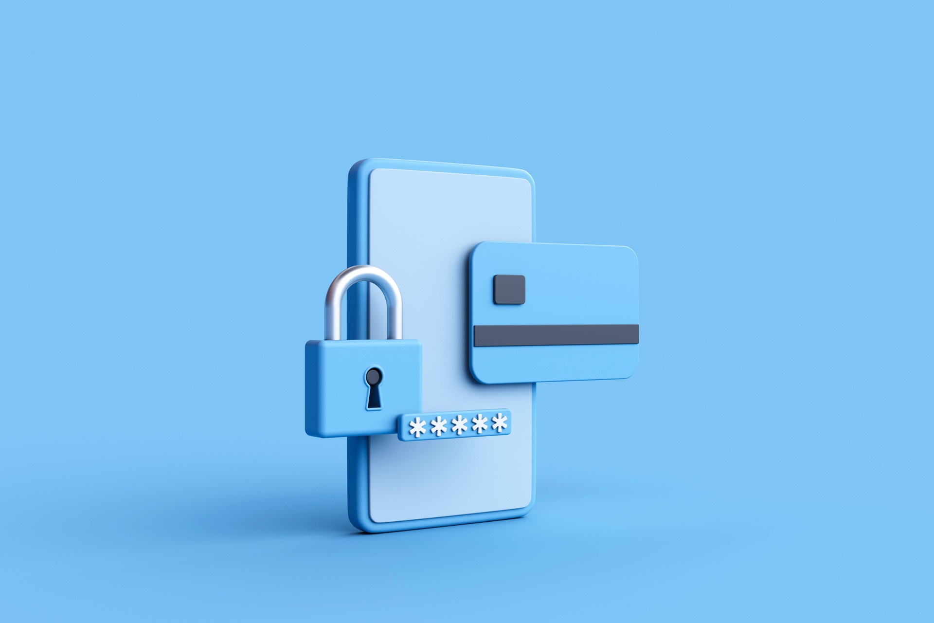 3D rendering User Account protection. Online Payments and banking secure.